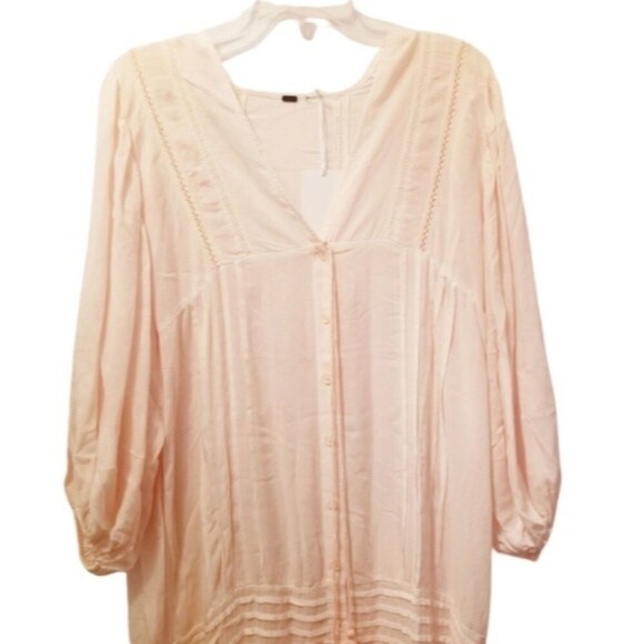 Young Fabulous & Broke 'Joplin' Boho Balloon Sleeve V-Neck Midi Dress Small NWT - Picture 3 of 13